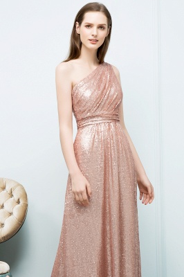 A-line Sleeveless Floor Length One-shoulder Sequins Prom Dresses_5