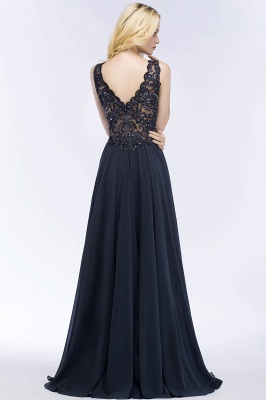 Aline Chiffon Appliques Evening Maxi Gown Crystals Sleeveless Party Dres_2