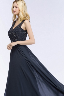 Aline Chiffon Appliques Evening Maxi Gown Crystals Sleeveless Party Dres_4