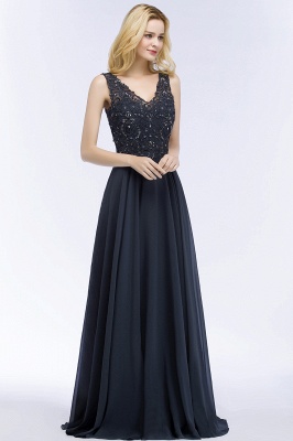 Aline Chiffon Appliques Evening Maxi Gown Crystals Sleeveless Party Dres_3
