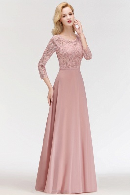 A-line Floor Length Lace Chiffon Bridesmaid Dresses with Sleeves_8