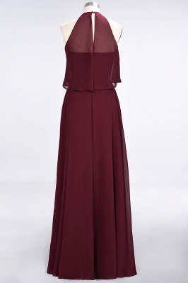 A-Line Chiffon Jewel Sleeveless Bridesmaid Dress Floor-Length Formal Event Dress_3