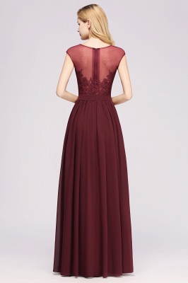 A-line Chiffon Lace Jewel Sleeveless Floor-Length Bridesmaid Dresses with Appliques_6