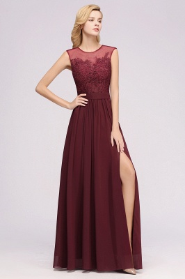 A-line Chiffon Lace Jewel Sleeveless Floor-Length Bridesmaid Dresses with Appliques_8