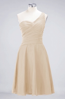 One-Shoulder Sweetheart Knee-Length Bridesmaid Dress Ruffles aline Party Dress_14