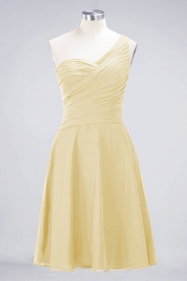 One-Shoulder Sweetheart Knee-Length Bridesmaid Dress Ruffles aline Party Dress_17