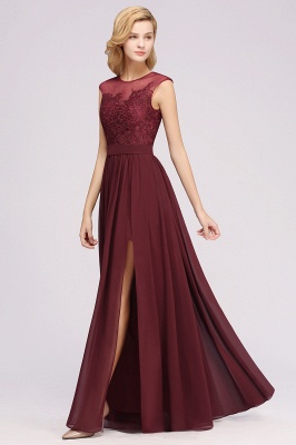 A-line Chiffon Lace Jewel Sleeveless Floor-Length Bridesmaid Dresses with Appliques_9