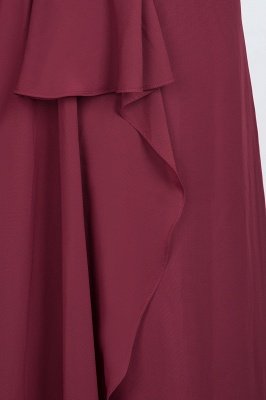 A-Line Chiffon Halter V-Neck Sleeveless Floor-Length Bridesmaid Dress with Ruffle_7