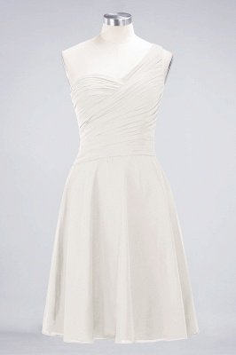 One-Shoulder Sweetheart Knee-Length Bridesmaid Dress Ruffles aline Party Dress_2