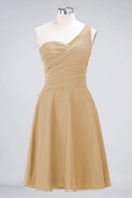 One-Shoulder Sweetheart Knee-Length Bridesmaid Dress Ruffles aline Party Dress_13