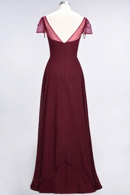 Sweetheart Cap-Sleeves Ruffle Floor-Length Bridesmaid Dress with Beadings Moher if the Bride Dresses_3