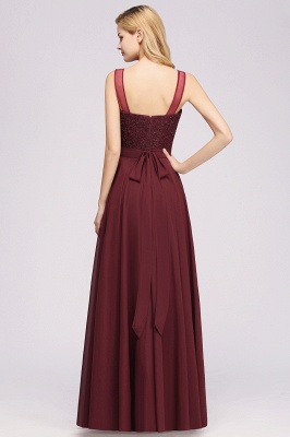 Tulle Lace Beadings Jewel Sleeveless Floor-Length Bridesmaid Dresses A-Line Chiffon Tulle Party Dress_2