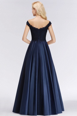Elegant Off-the-Shoulder Ruffles Beads Prom Dresses | A-Line Sleeveless Evening Dresses_3