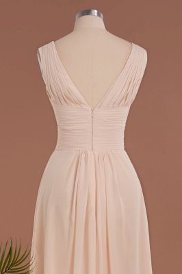 Elegant V-Neck Ruffles Simple Formal Dresses | A-Line Sleeveless Chiffon Evening Dresses_8