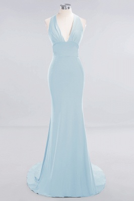 Elegant Mermaid Halter Evening Dress Simple Sleeveless Floor Length Party Gown_20