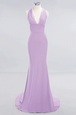 Elegant Mermaid Halter Evening Dress Simple Sleeveless Floor Length Party Gown_18