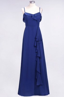 Elegante espagueti Aline Ruffle Vestidos de baile simples Vestido de columpio de noche azul real_25