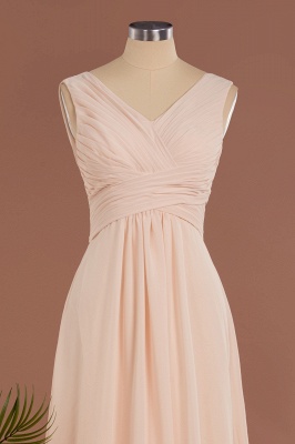 Elegant V-Neck Ruffles Simple Formal Dresses | A-Line Sleeveless Chiffon Evening Dresses_7
