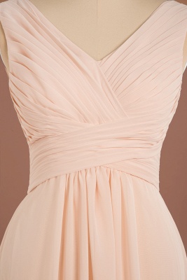 Elegant V-Neck Ruffles Simple Formal Dresses | A-Line Sleeveless Chiffon Evening Dresses_3