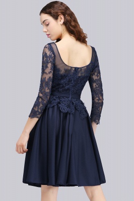 Lace Appliques 3/4 Sleeves Short Bridesmaid Dresses Daily Casual Dress_3