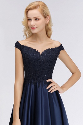 Elegant Off-the-Shoulder Ruffles Beads Prom Dresses | A-Line Sleeveless Evening Dresses_4