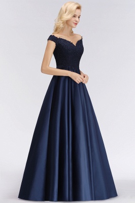 Elegant Off-the-Shoulder Ruffles Beads Prom Dresses | A-Line Sleeveless Evening Dresses_6