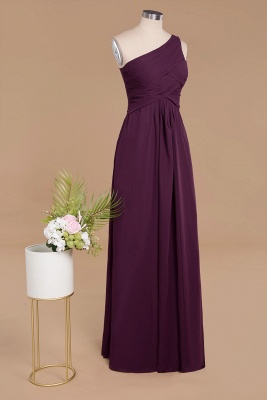 Elegant Ruffles One Shoulder Prom Dresses | A-Line Sleeveless Evening Dresses_3