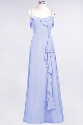 Elegante espagueti Aline Ruffle Vestidos de baile simples Vestido de columpio de noche azul real_21