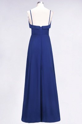 Elegante espagueti Aline Ruffle Vestidos de baile simples Vestido de columpio de noche azul real_36