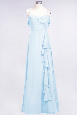 Elegante espagueti Aline Ruffle Vestidos de baile simples Vestido de columpio de noche azul real_22