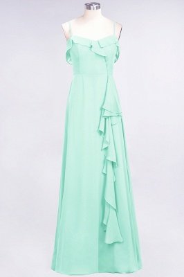 Elegante espagueti Aline Ruffle Vestidos de baile simples Vestido de columpio de noche azul real_33