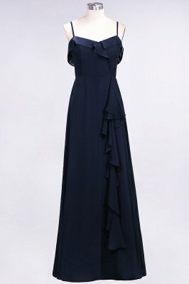 Elegante espagueti Aline Ruffle Vestidos de baile simples Vestido de columpio de noche azul real_27