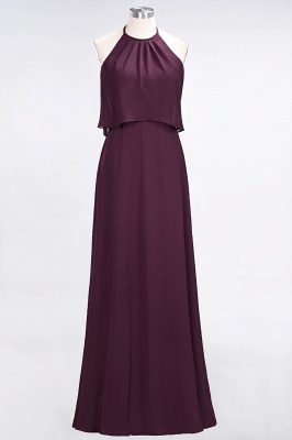 A-Line Chiffon Jewel Sleeveless Bridesmaid Dress Floor-Length Formal Event Dress_1