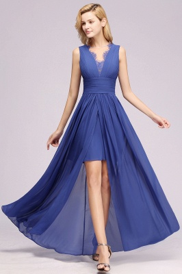 Elegant Chiffon Lace Jewel Sleeveless Floor-Length A-Line Ruffles Bridesmaid Dress_2