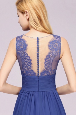 Elegant Chiffon Lace Jewel Sleeveless Floor-Length A-Line Ruffles Bridesmaid Dress_9