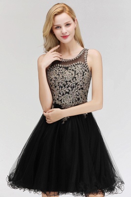 Sleeveless Aline Cocktail Party Dress Sparkly Beads Homecoming Dress_12