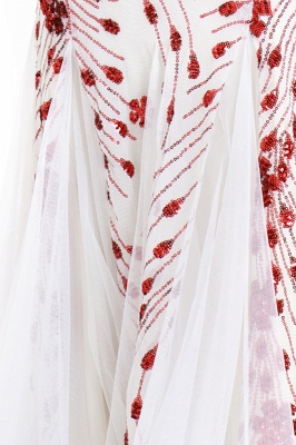 Vintage Beadings Mermaid Evening Gowns V-Neck Floor Length Prom Dress_11