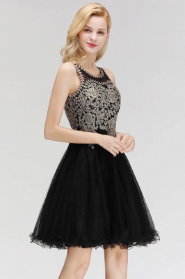Sleeveless Aline Cocktail Party Dress Sparkly Beads Homecoming Dress_9