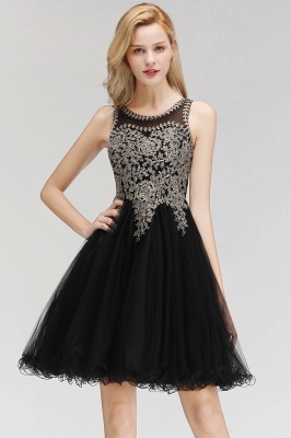Sleeveless Aline Cocktail Party Dress Sparkly Beads Homecoming Dress_3