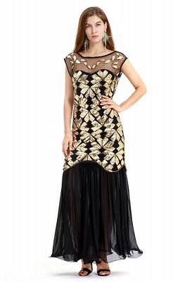 Misshow Retro Sparkly Sequins Evening Maxi Gown 1920s Sleeveless Prom Dress_1