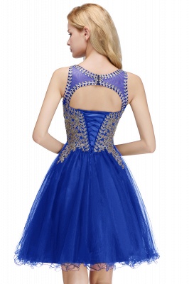 Sleeveless Aline Cocktail Party Dress Sparkly Beads Homecoming Dress_5
