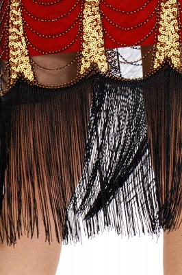 Women's Flapper Dress 1920s V Neck Beaded Fringed Vintage Theme Roaring Prom Dress_13