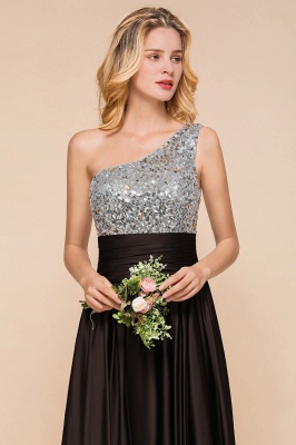 Sparkly Sequin Bridesmaid Dress One Shoulder Maxi Evening Dress Wedding party Dress_7