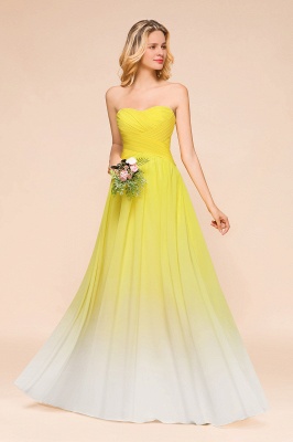 Gradient Sweetheart Floor Length Bridesmaid Dress Chiffon Wedding Party Dress_6