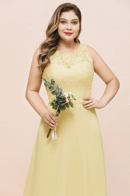 Plus Size Floral A-line Bridesmaid Dress Sleeveless Evening Maxi Dress for Girls Women_7