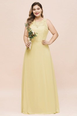 Plus Size Floral A-line Bridesmaid Dress Sleeveless Evening Maxi Dress for Girls Women_2