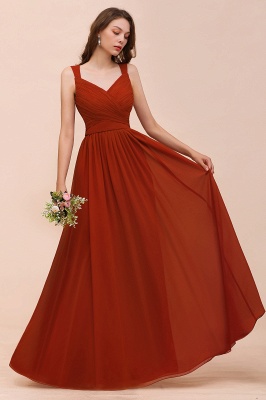 Strap Slim Floor Length Evening Dress for Bride Bridesmaid Dress_4