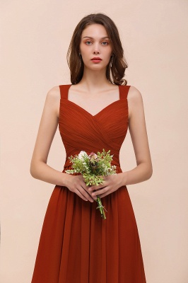 Strap Slim Floor Length Evening Dress for Bride Bridesmaid Dress_9