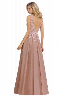 A-Line V-neck Floor-Length Tulle Sequined Prom Dresses_20