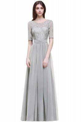 Elegant Scoop Chiffon A-line Prom Dress With Lace_8